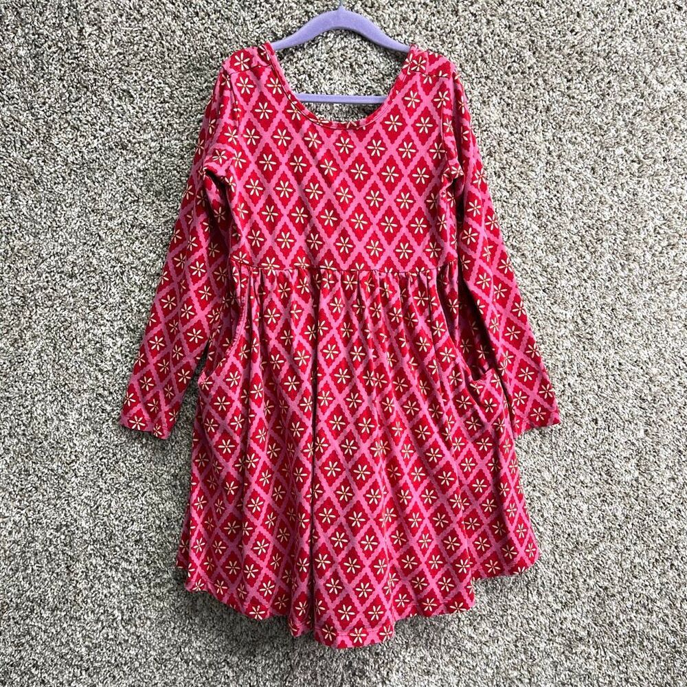 Hanna Andersson Dress Girls 8 Pink Fit and Flare
